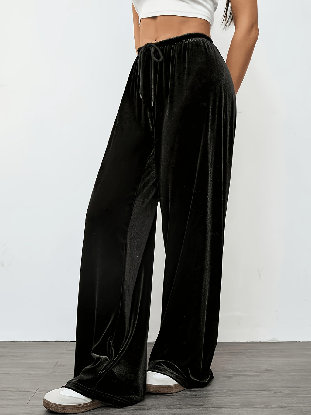 Pantalon velours grande taille — Épuré, sans poche ni détail