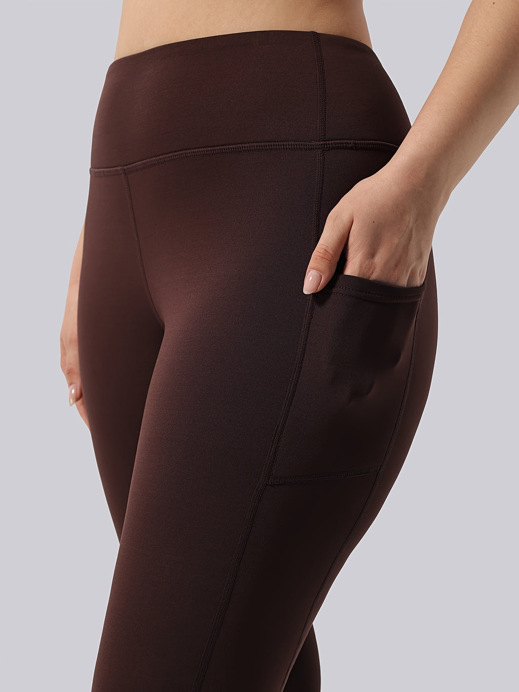 Pantalon de yoga grande taille — Bootcut noir ou brun café