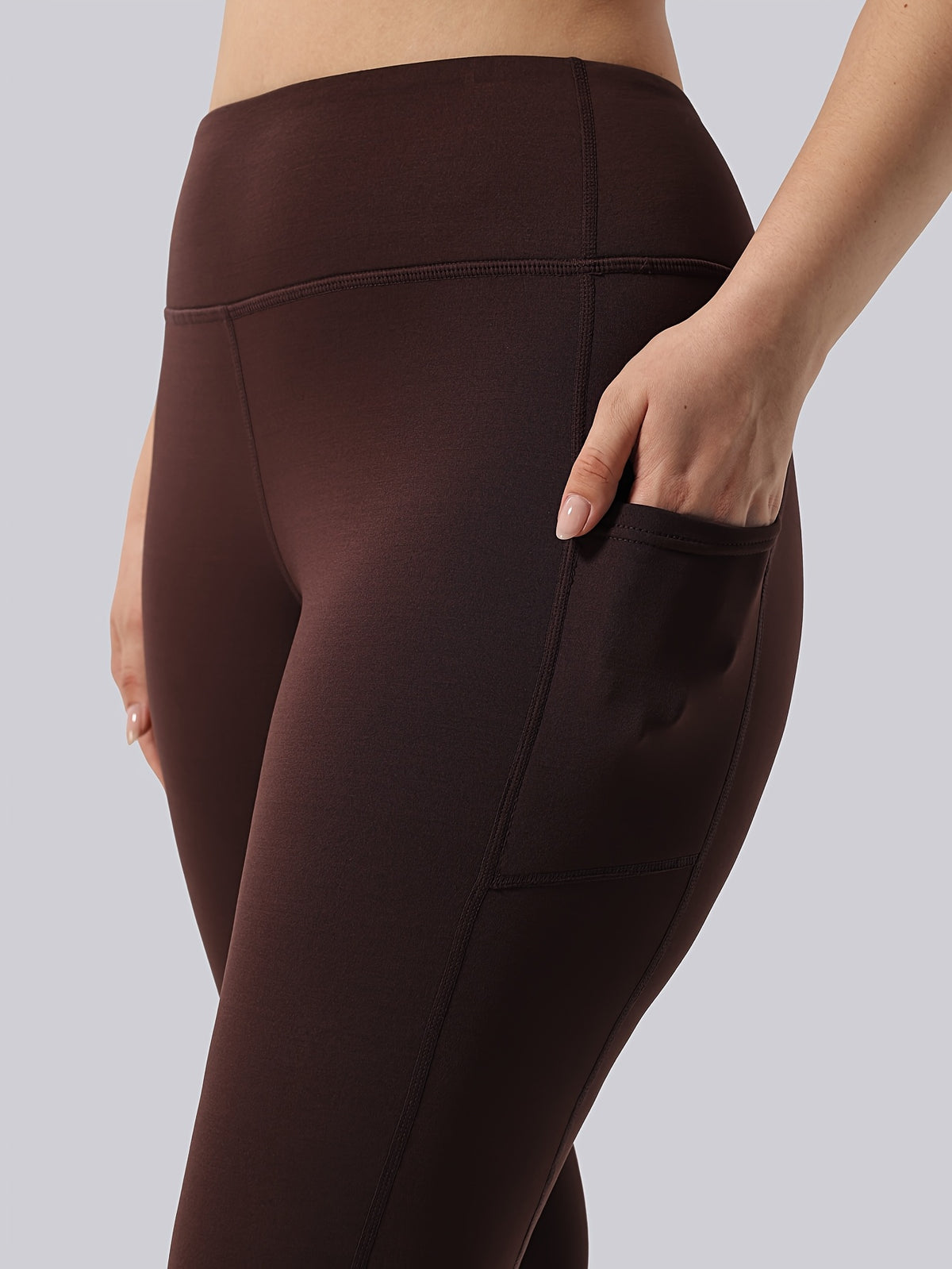 Pantalon de yoga grande taille — Bootcut noir ou brun café
