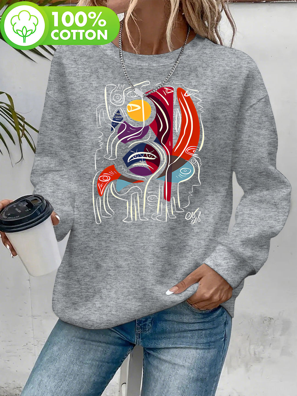 Pull grande taille, col rond, toucher naturel, chaleur d'hiver, vu de dos