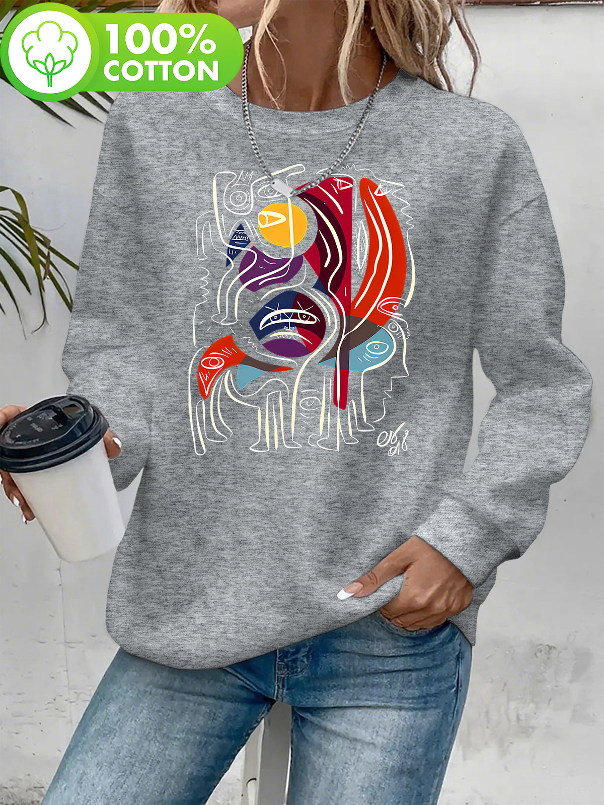 Pull grande taille, col rond, toucher naturel, chaleur d'hiver, vu de dos