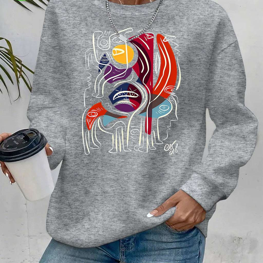 Pull grande taille, col rond, toucher naturel, chaleur d'hiver — composition : 100% Coton