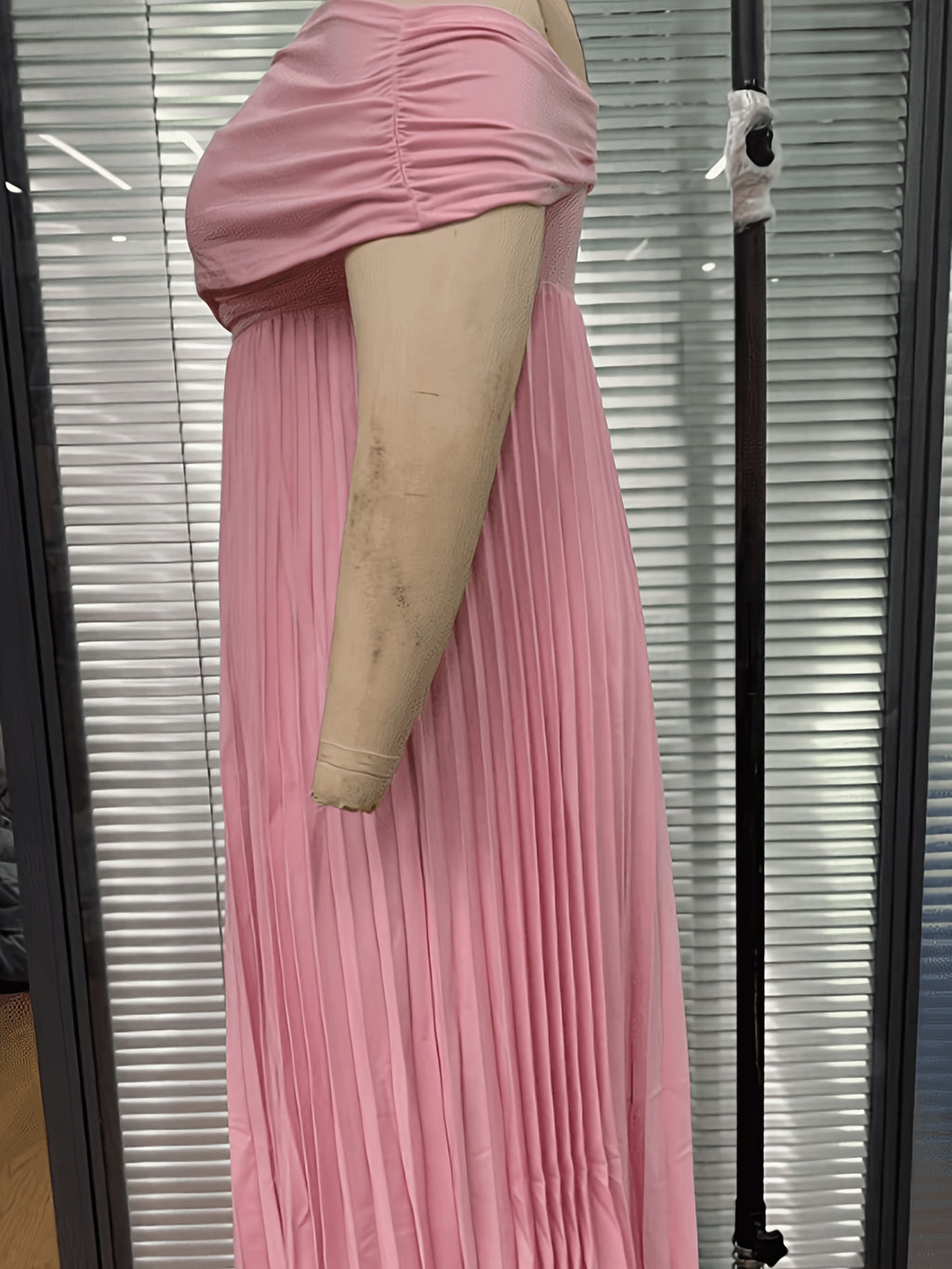 Robe de cérémonie grande taille, bardot drapé