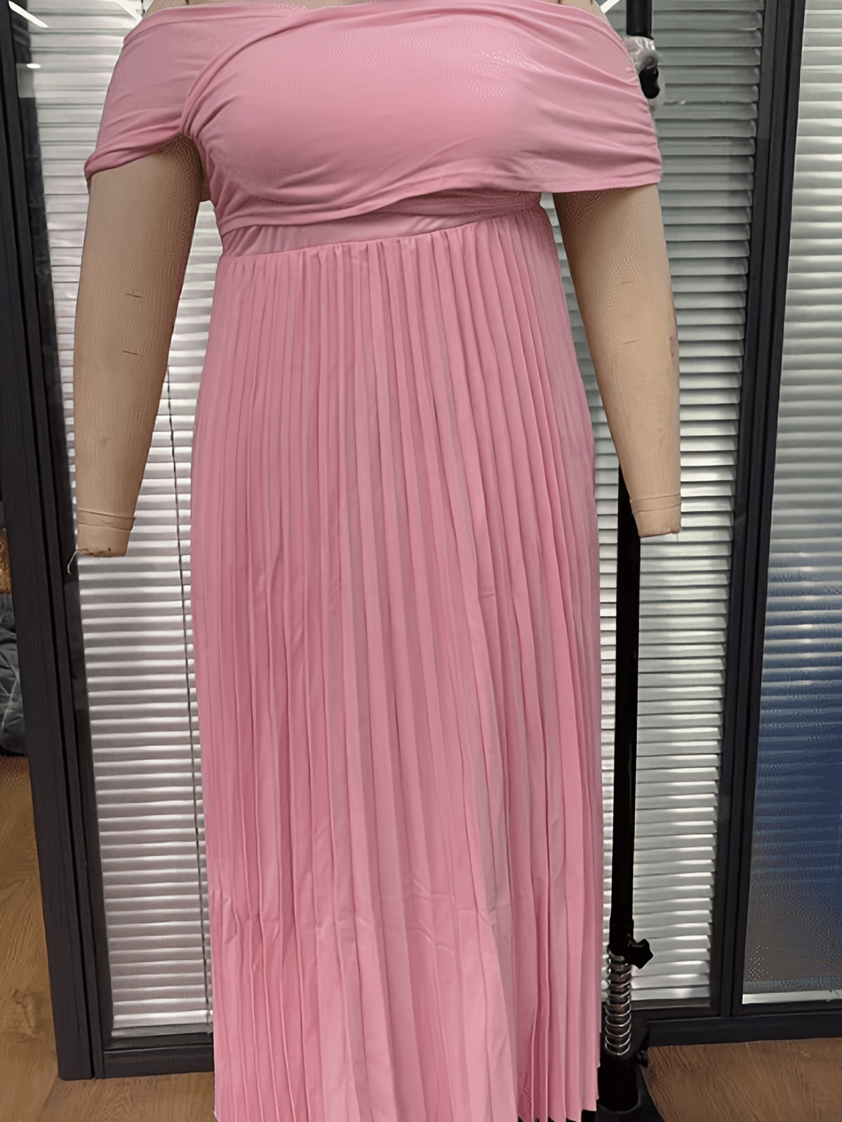 Robe de cérémonie grande taille, bardot drapé