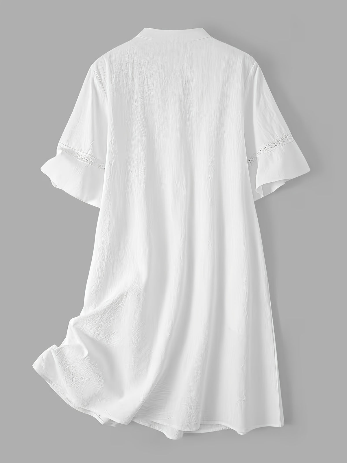 Robe blanche grande taille — Courte, à bandes de crochet