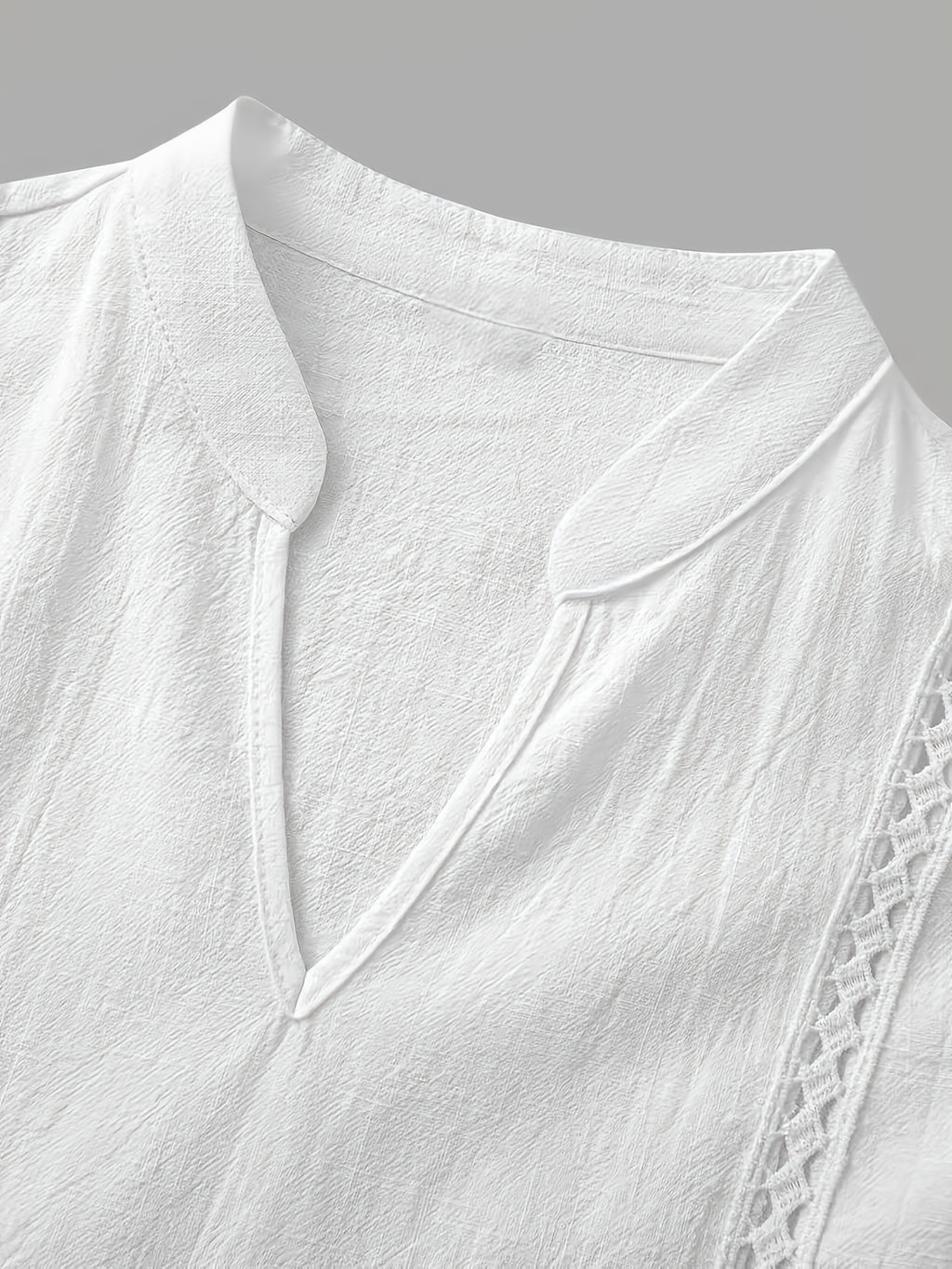 Robe blanche grande taille — Courte, à bandes de crochet