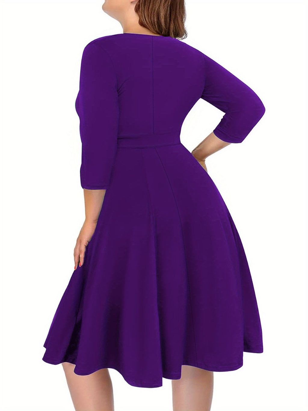 Robe cache-cœur grande taille — Maille drapée et col croisé