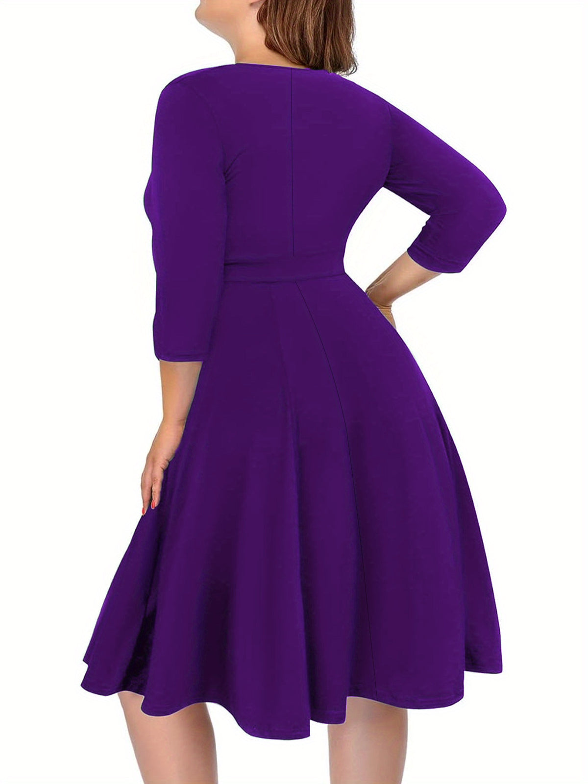 Robe cache-cœur grande taille — Maille drapée et col croisé