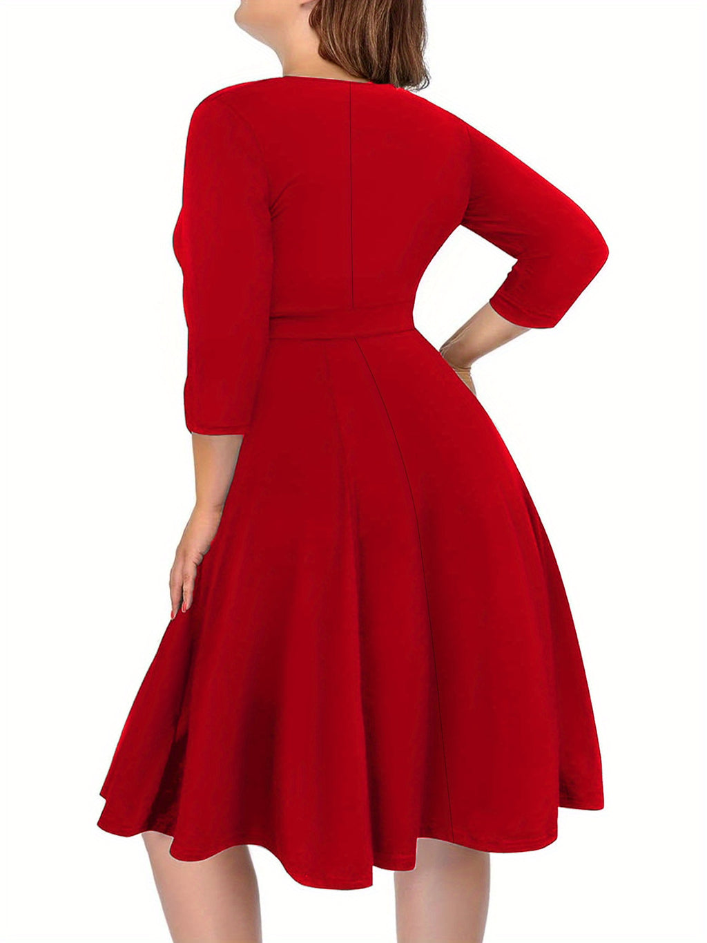 Robe cache-cœur grande taille — Maille drapée et col croisé