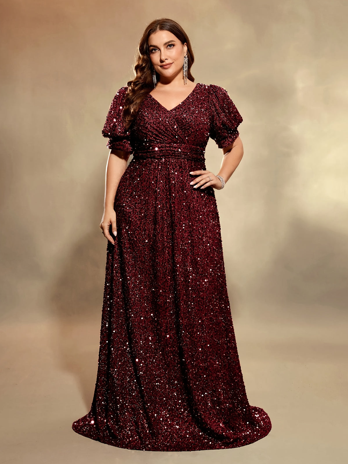 Robe de cérémonie grande taille — Taille empire et lanternes