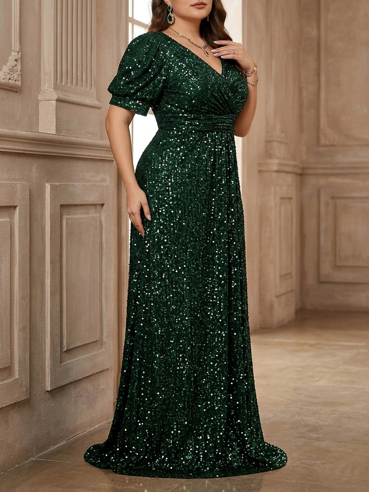 Robe de cérémonie grande taille — Taille empire et lanternes