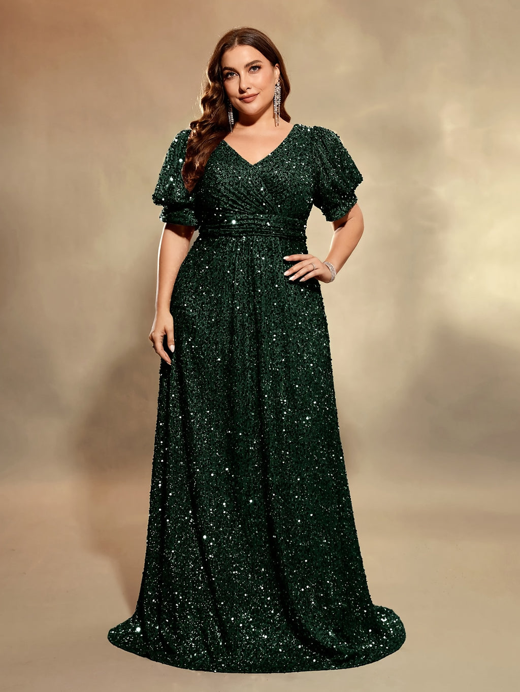 Robe de cérémonie grande taille — Taille empire et lanternes