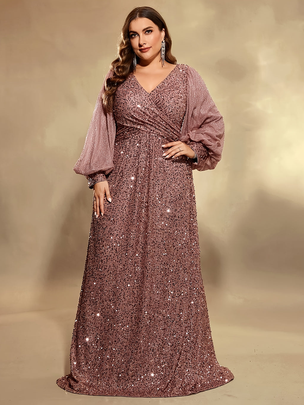 Robe de cérémonie grande taille — Taille empire et lanternes