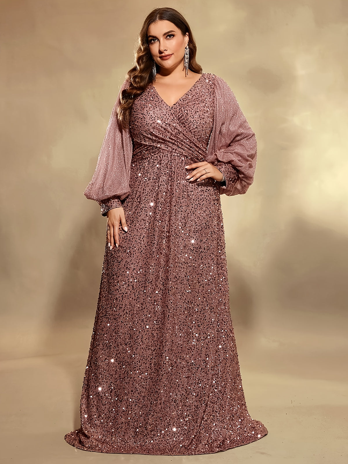 Robe de cérémonie grande taille — Taille empire et lanternes