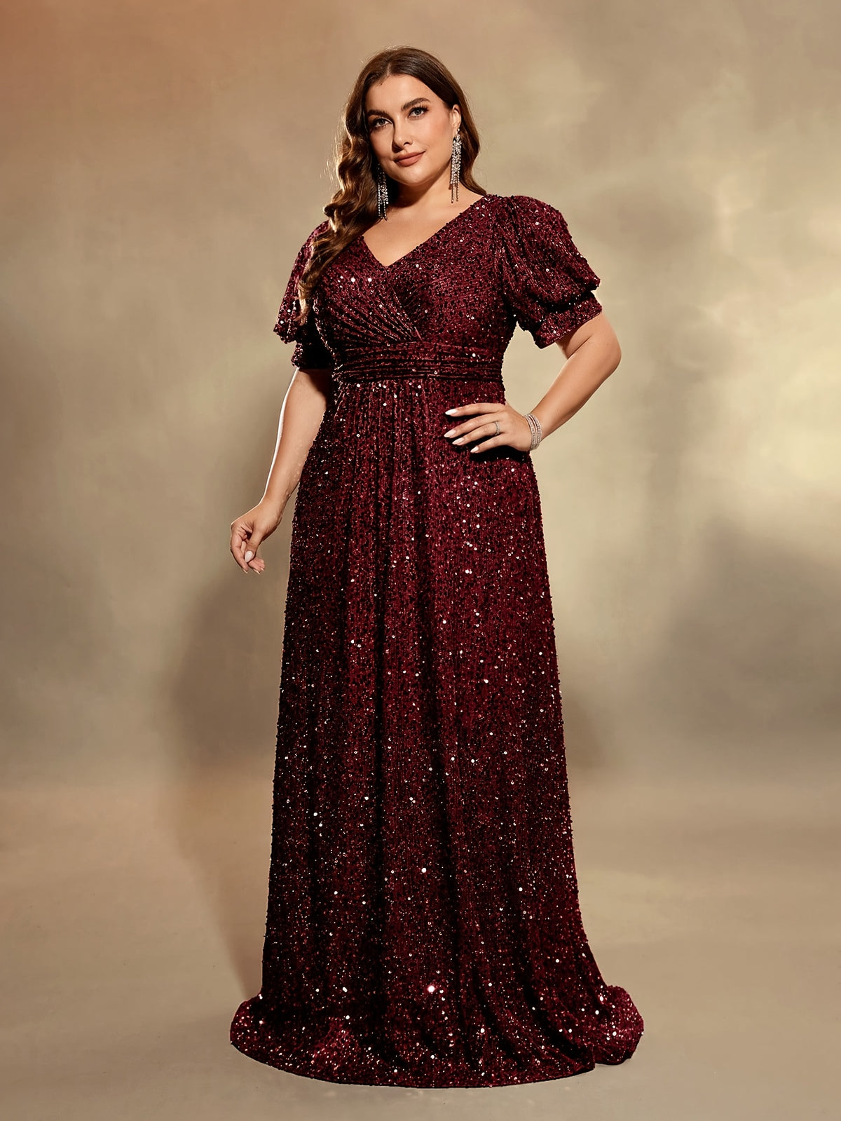 Robe de cérémonie grande taille — Taille empire et lanternes
