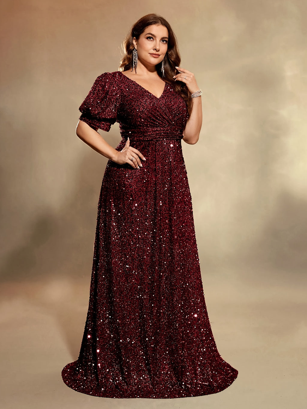 Robe de cérémonie grande taille — Taille empire et lanternes