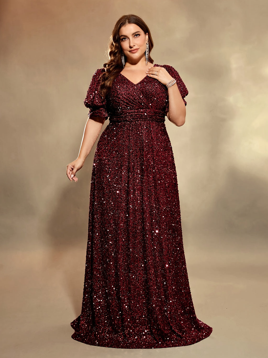 Robe de cérémonie grande taille — Taille empire et lanternes