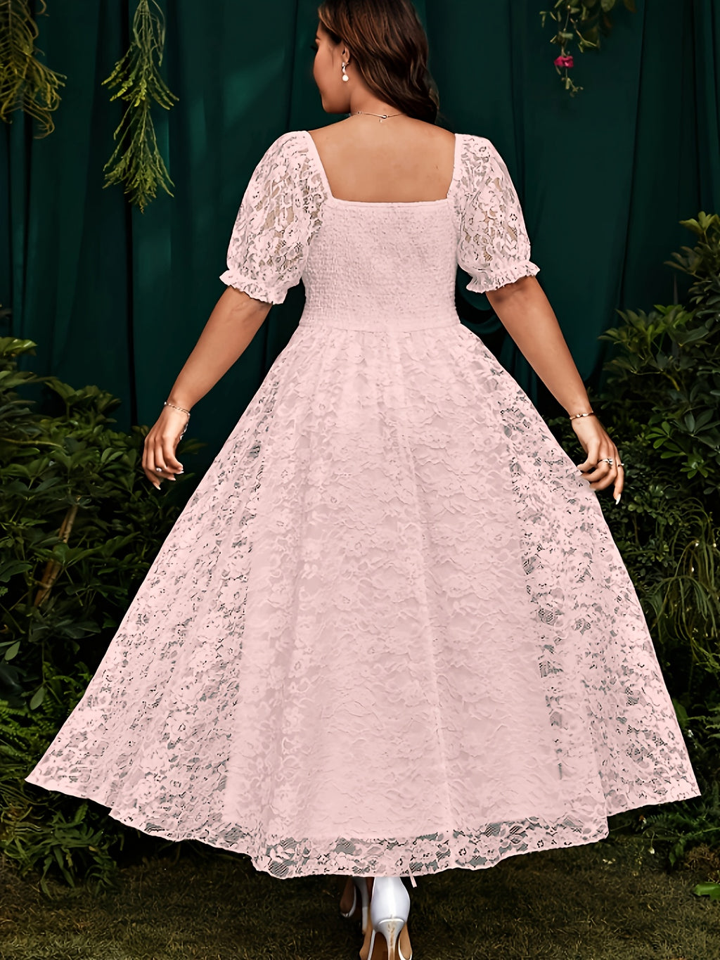 Robe de cérémonie grande taille — Longue en dentelle blanche