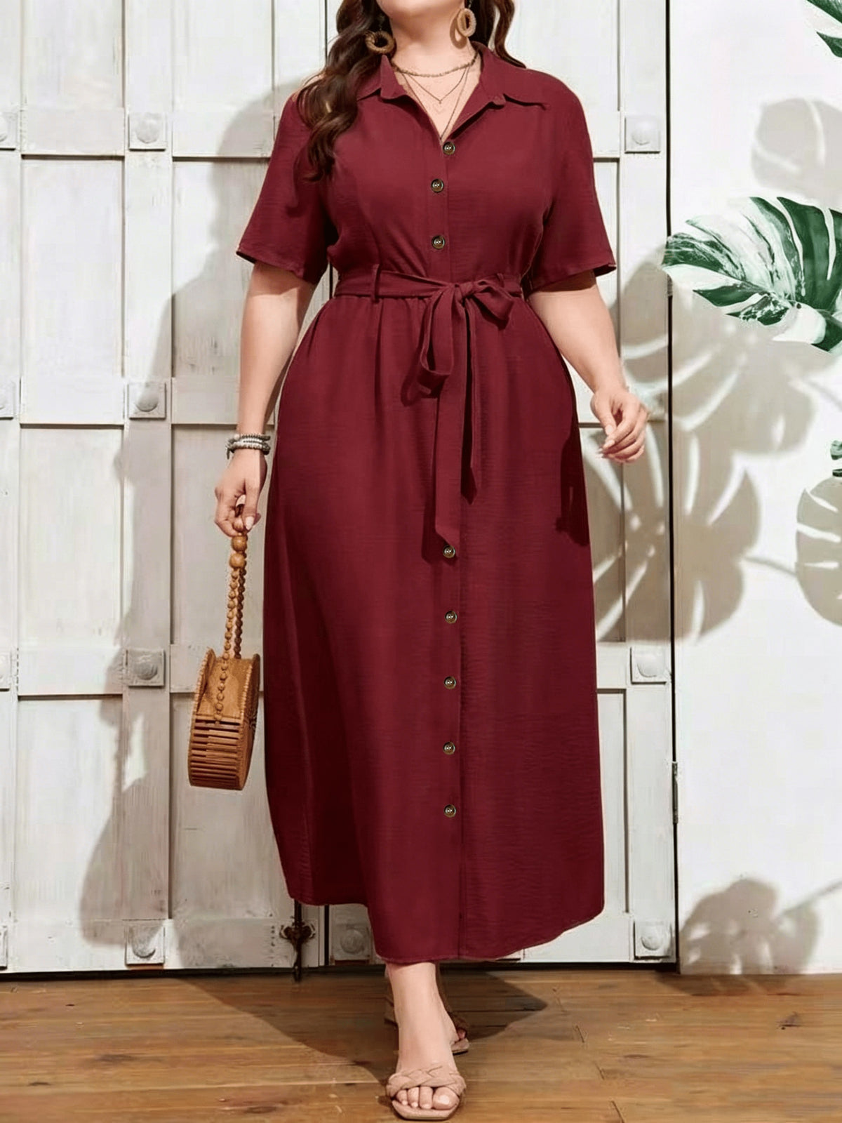 Robe chemise grande taille — Longue, boutonnée, neuf coloris
