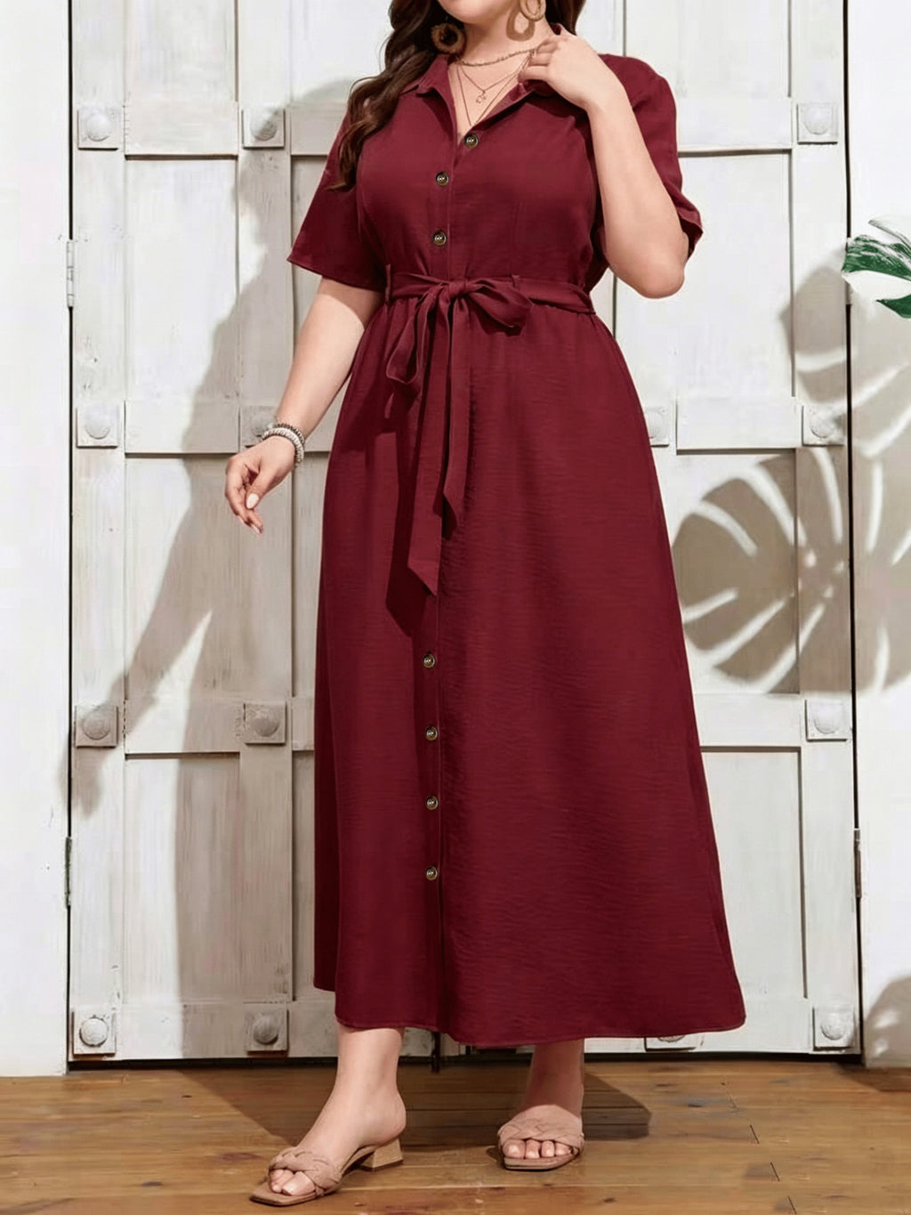 Robe chemise grande taille — Longue, boutonnée, neuf coloris
