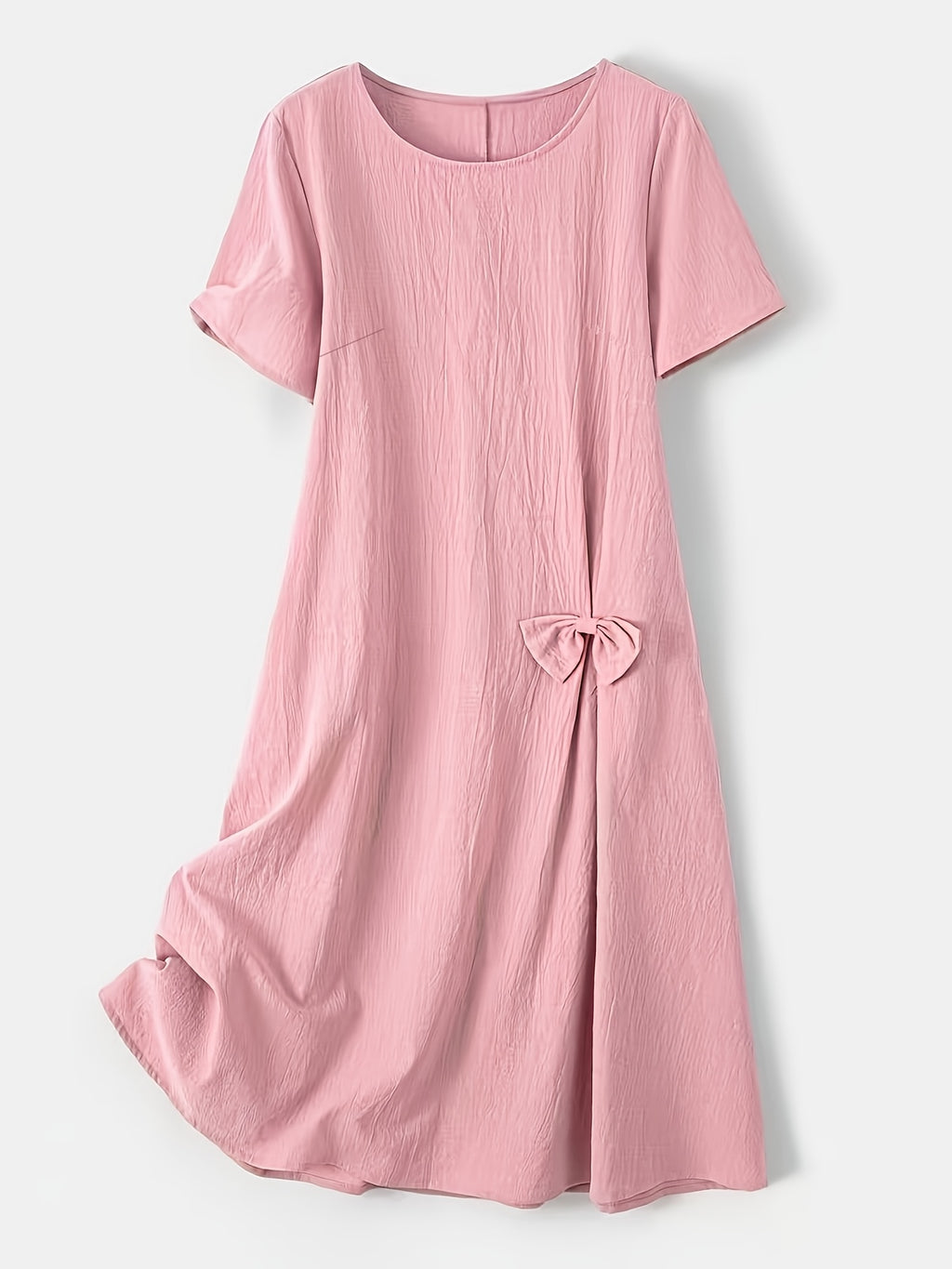 Robe en coton grande taille — Ligne en A et nœud de hanche