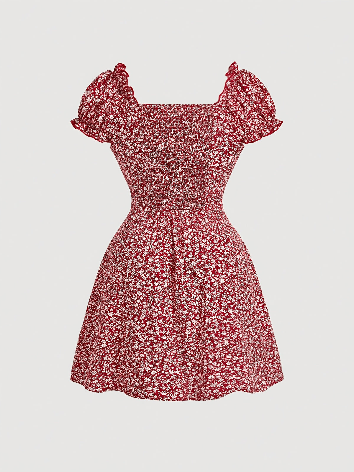 Robe courte grande taille — Mini fleurie à décolleté cœur