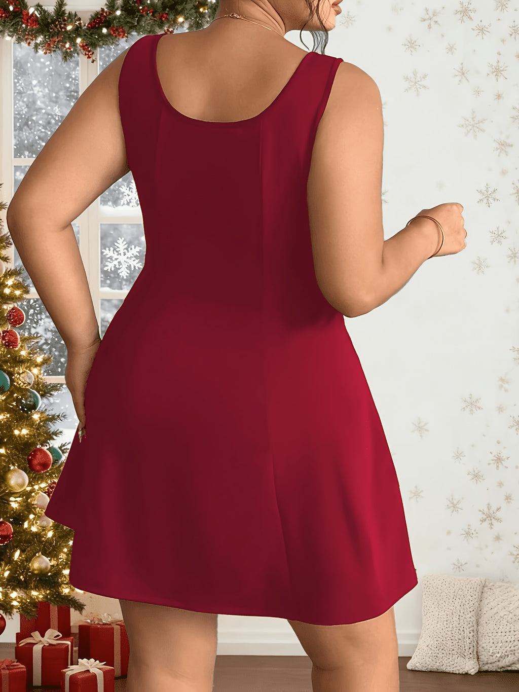 Robe courte grande taille — Ligne A et trois nœuds blancs