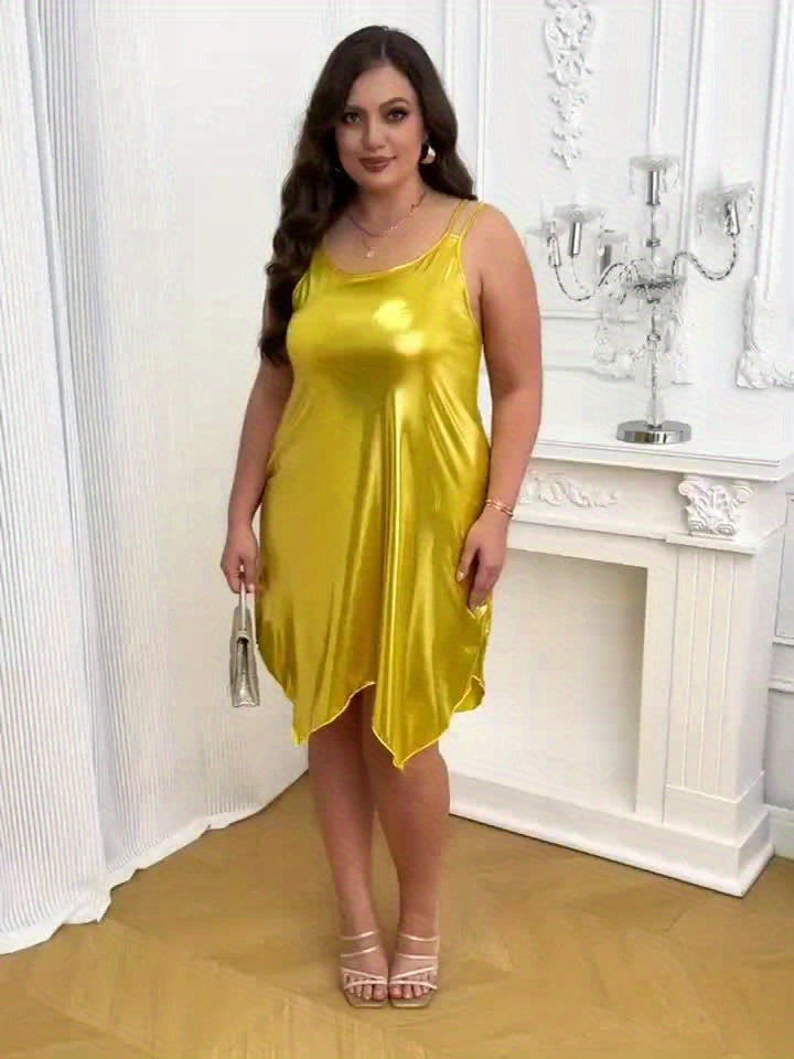 Robe courte grande taille — Ourlet en pointes, six métaux