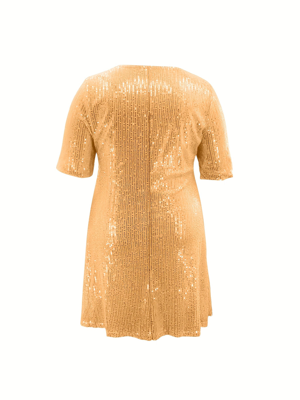 Robe courte grande taille — Sequins mats et col V échancré