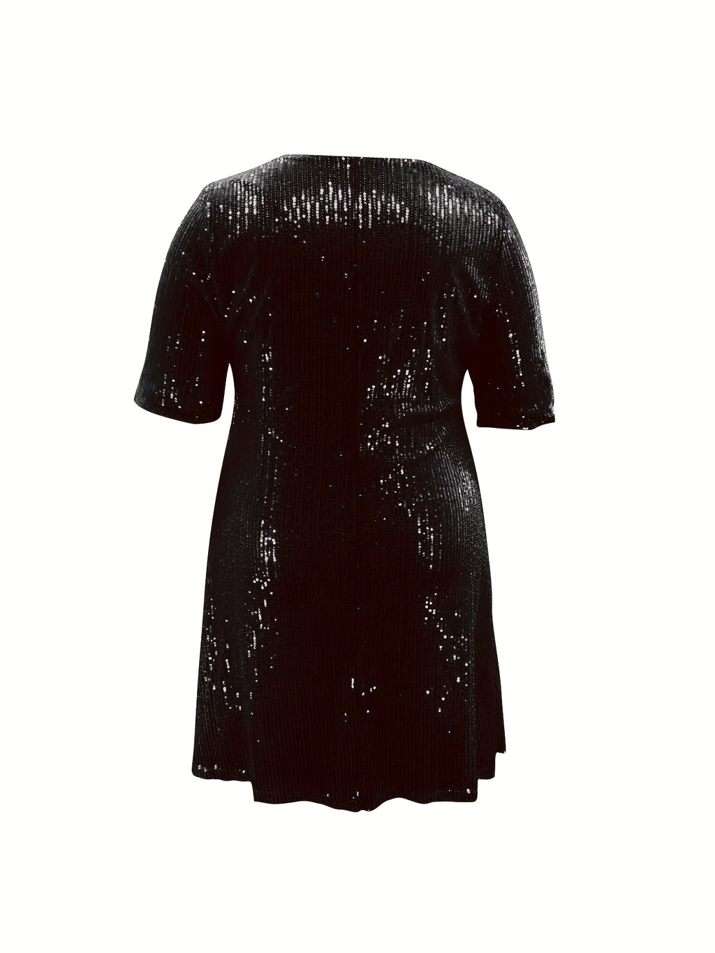Robe courte grande taille — Sequins mats et col V échancré