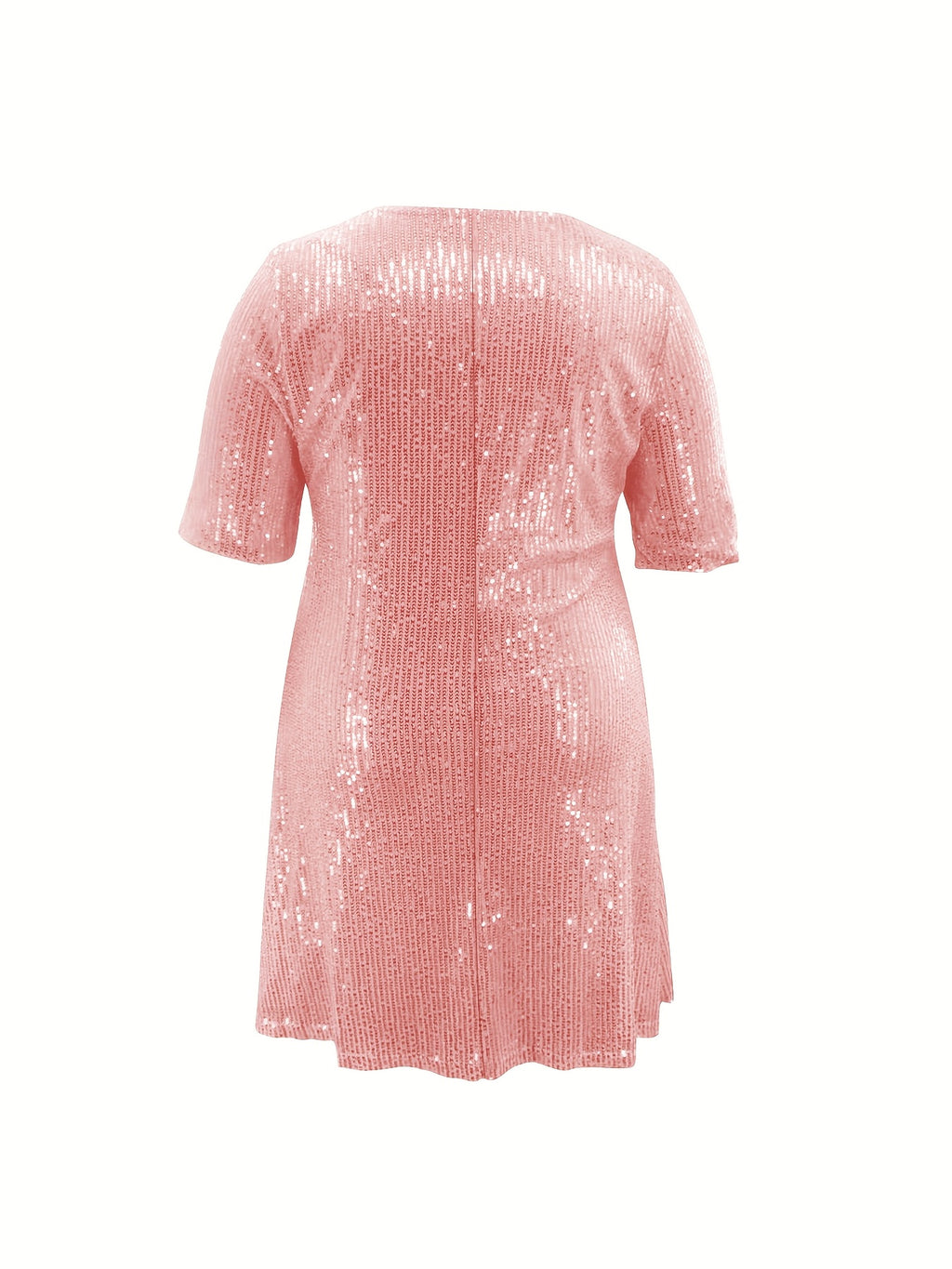 Robe courte grande taille — Sequins mats et col V échancré