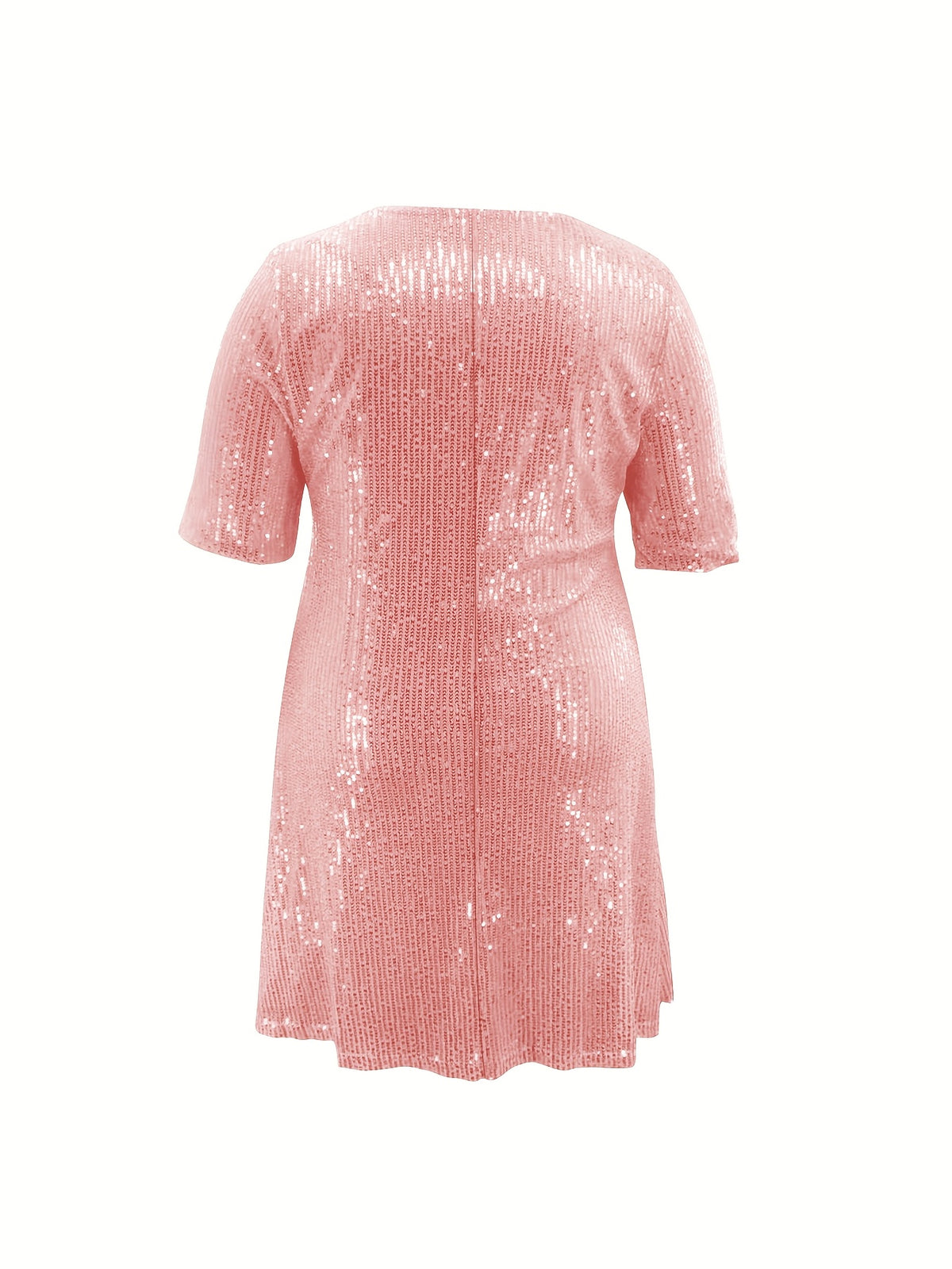 Robe courte grande taille — Sequins mats et col V échancré