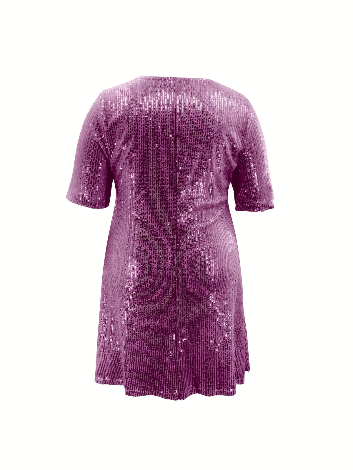 Robe courte grande taille — Sequins mats et col V échancré