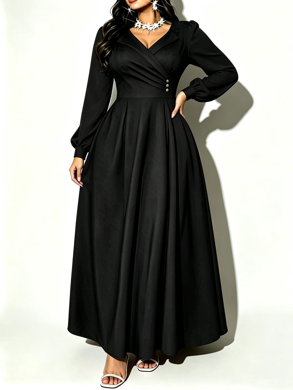 Robe de demoiselle d’honneur grande taille — Bordeaux uni