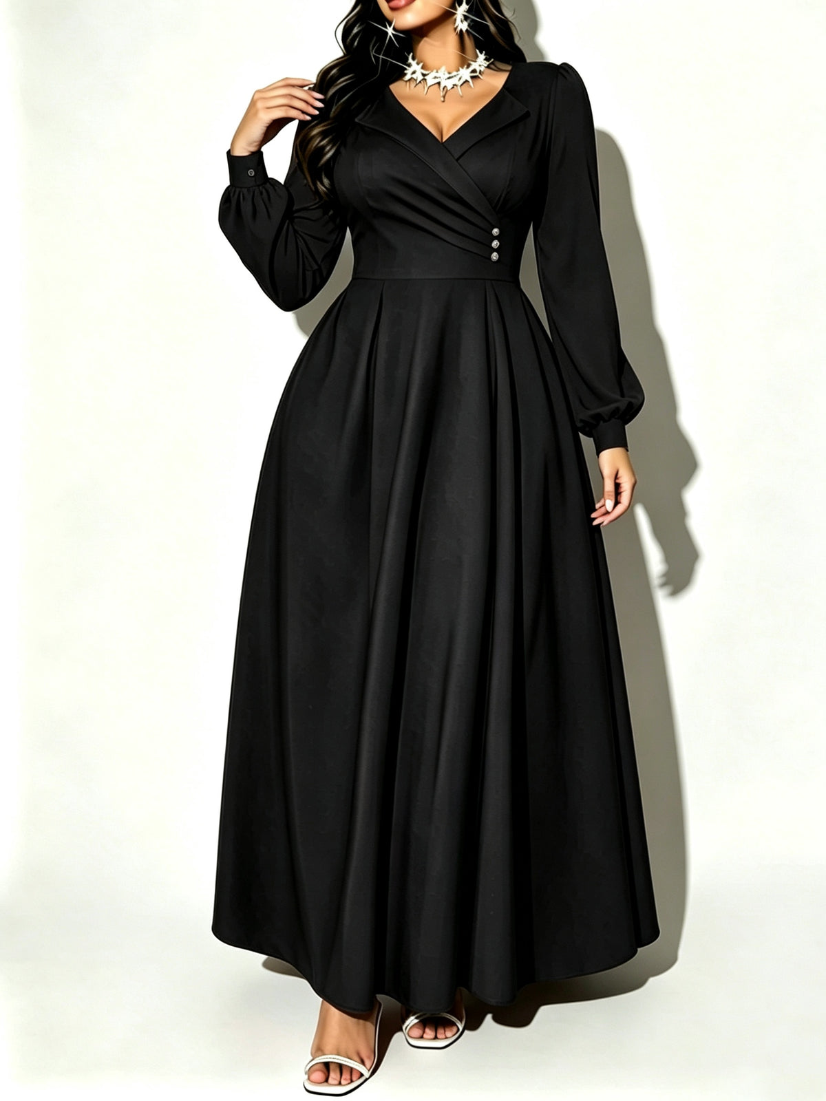 Robe de demoiselle d’honneur grande taille — Bordeaux uni