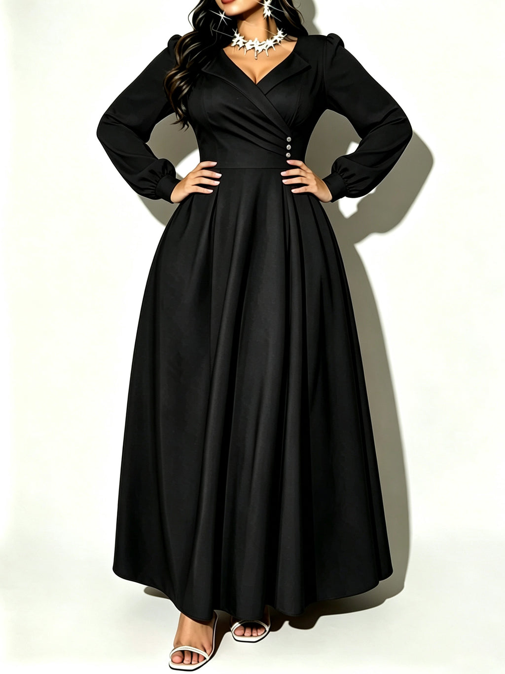Robe de demoiselle d’honneur grande taille — Bordeaux uni