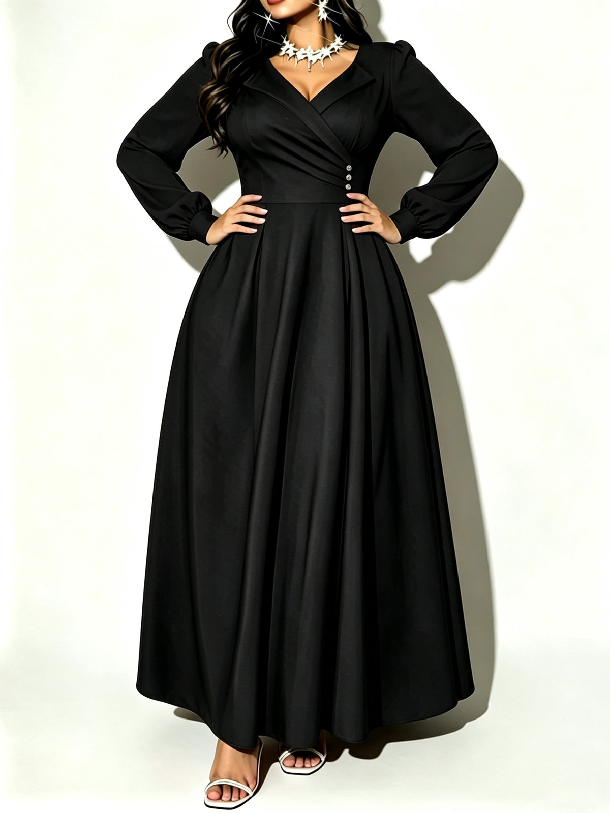 Robe de demoiselle d’honneur grande taille — Bordeaux uni