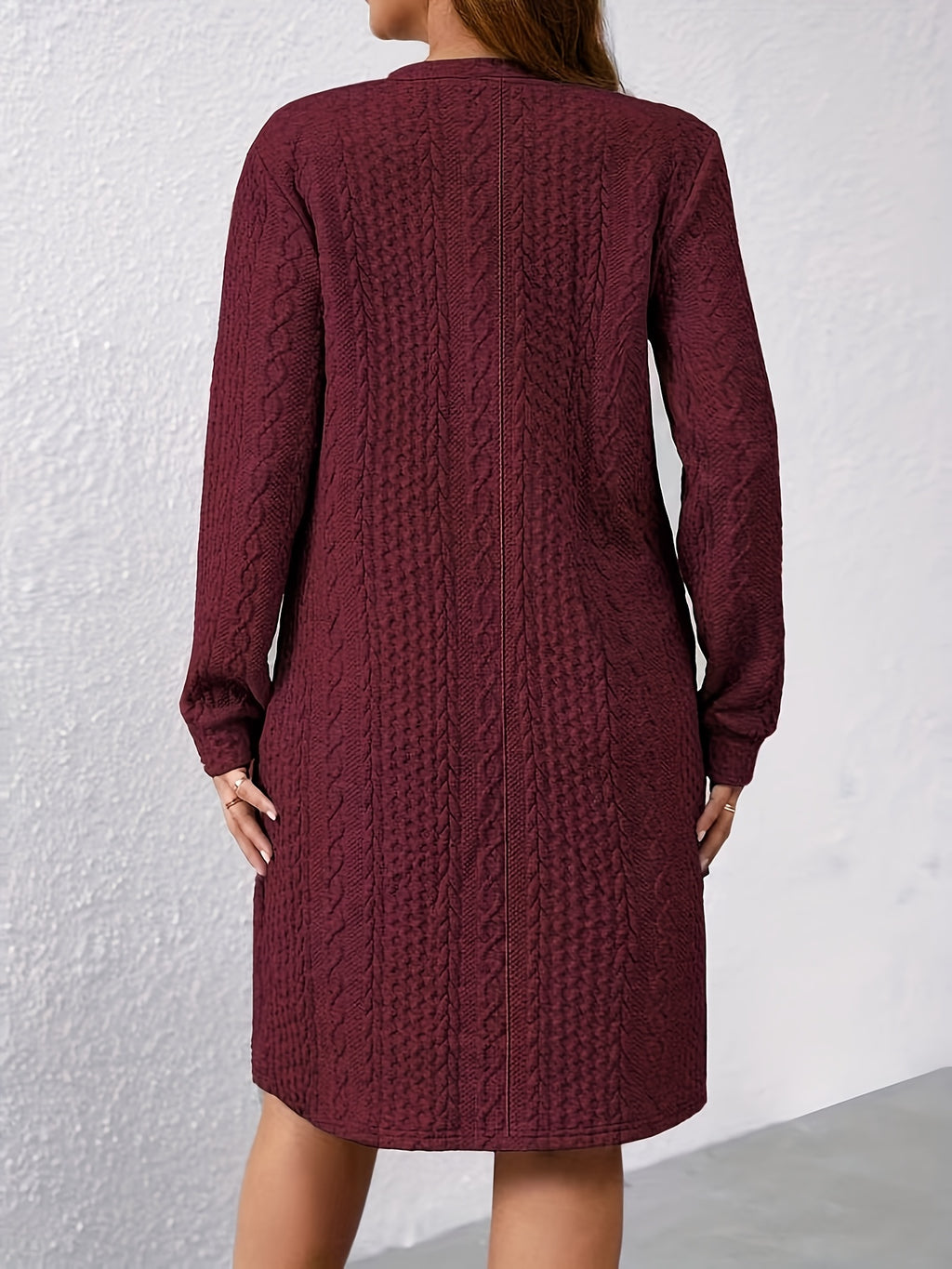 Robe droite grande taille — Maille torsadée jusqu'au 6XL