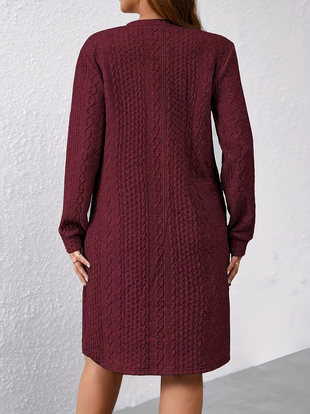 Robe droite grande taille — Maille torsadée jusqu'au 6XL