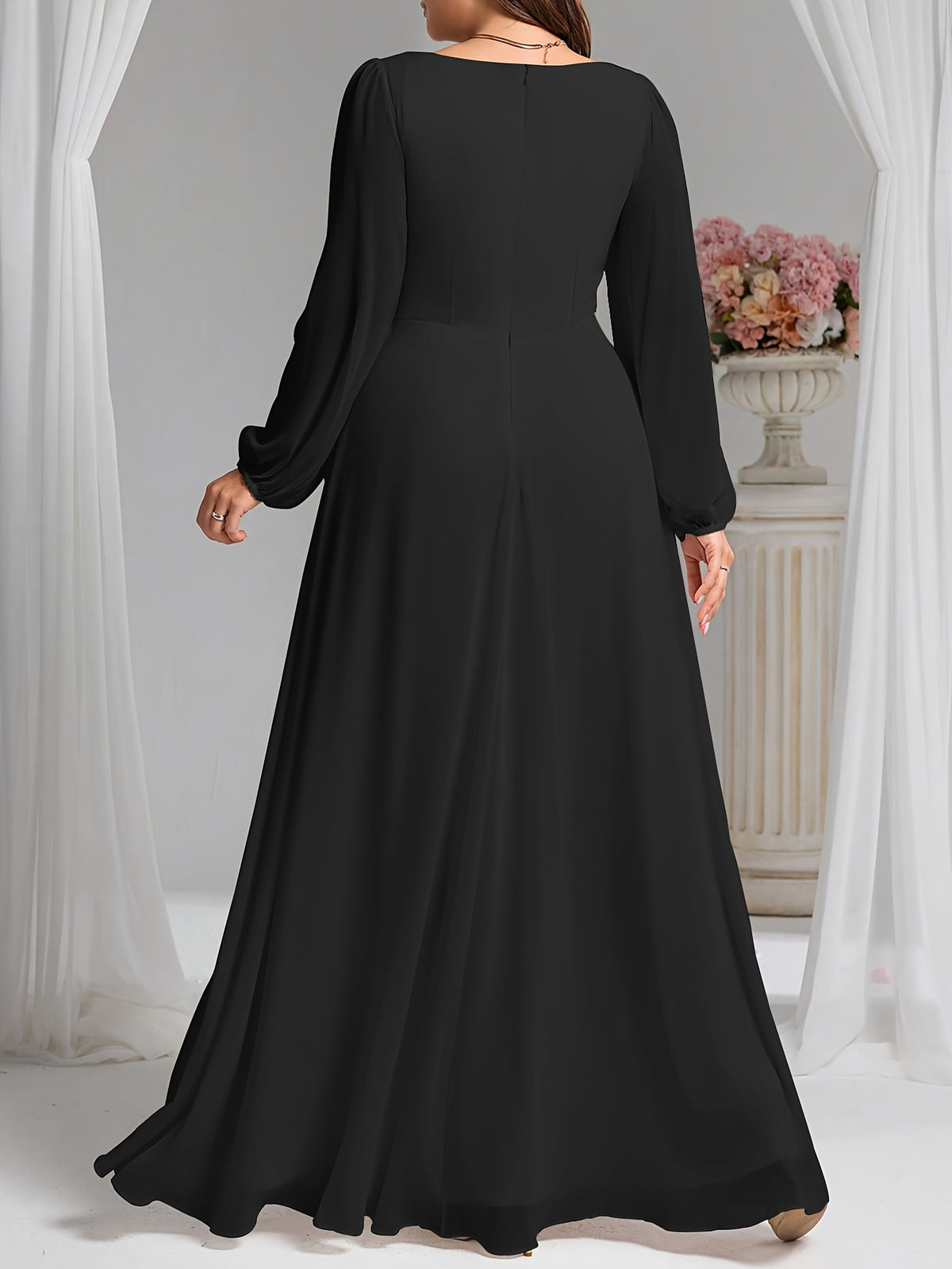 Robe demoiselle d'honneur grande taille — Manches fendues