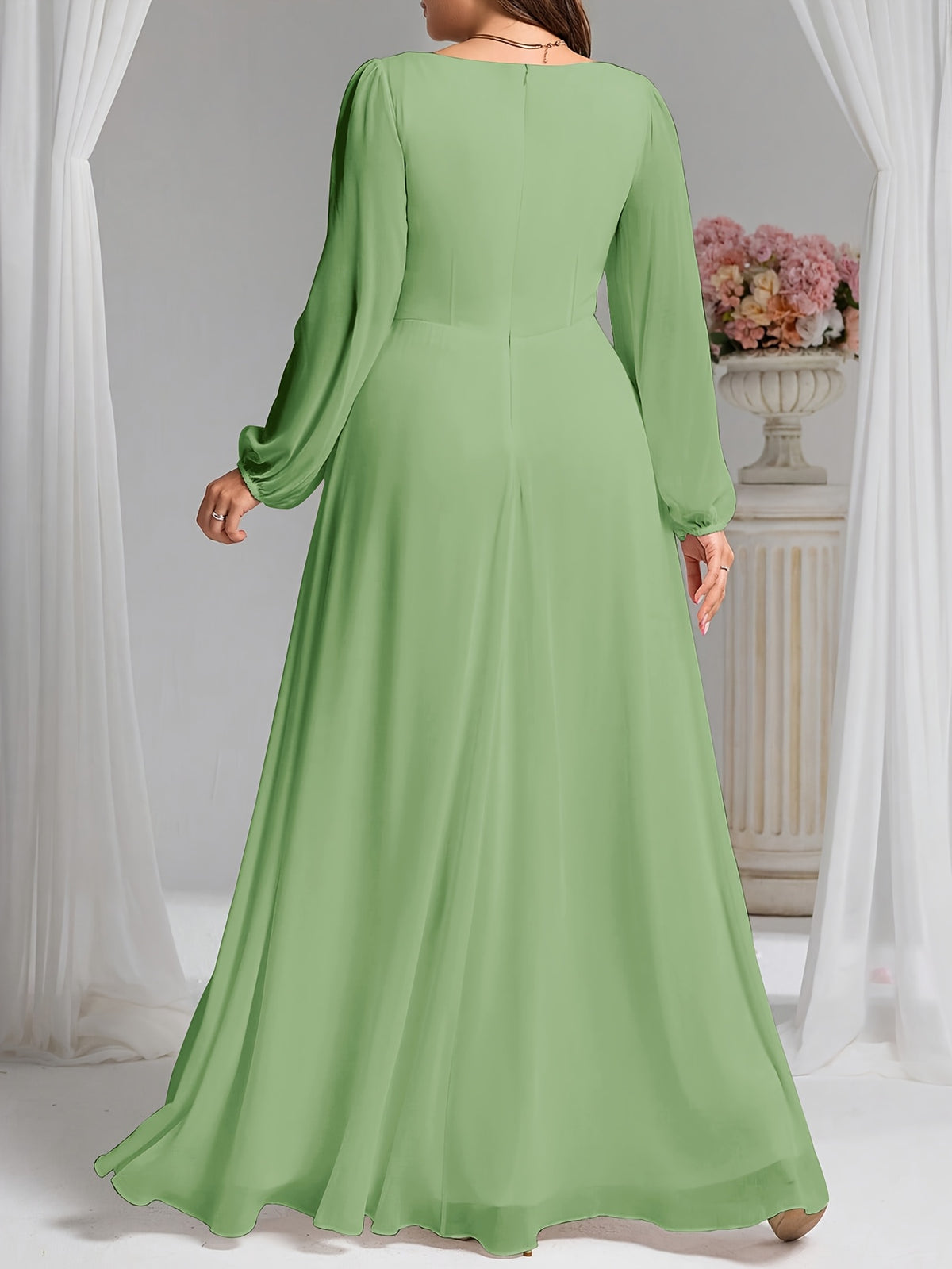 Robe demoiselle d'honneur grande taille — Manches fendues