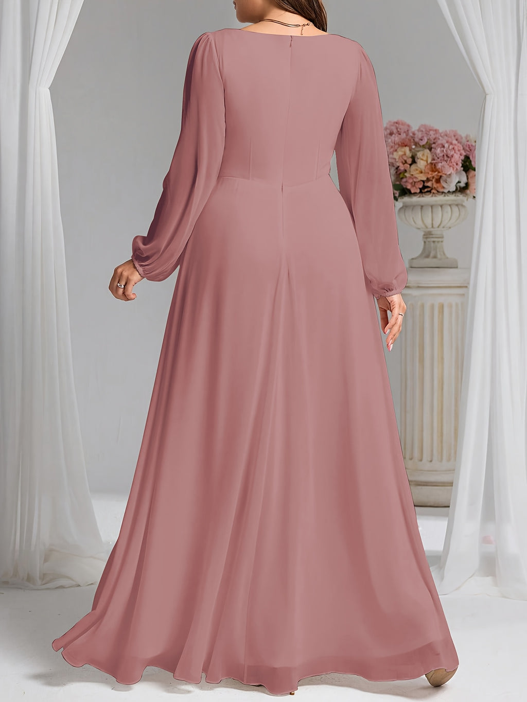 Robe demoiselle d'honneur grande taille — Manches fendues