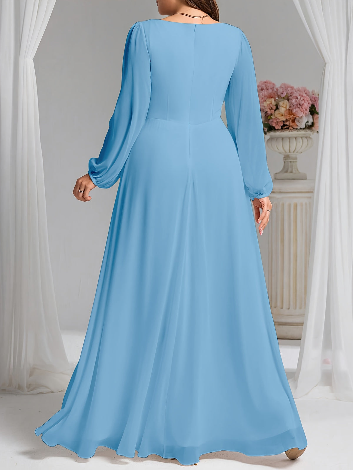 Robe demoiselle d'honneur grande taille — Manches fendues