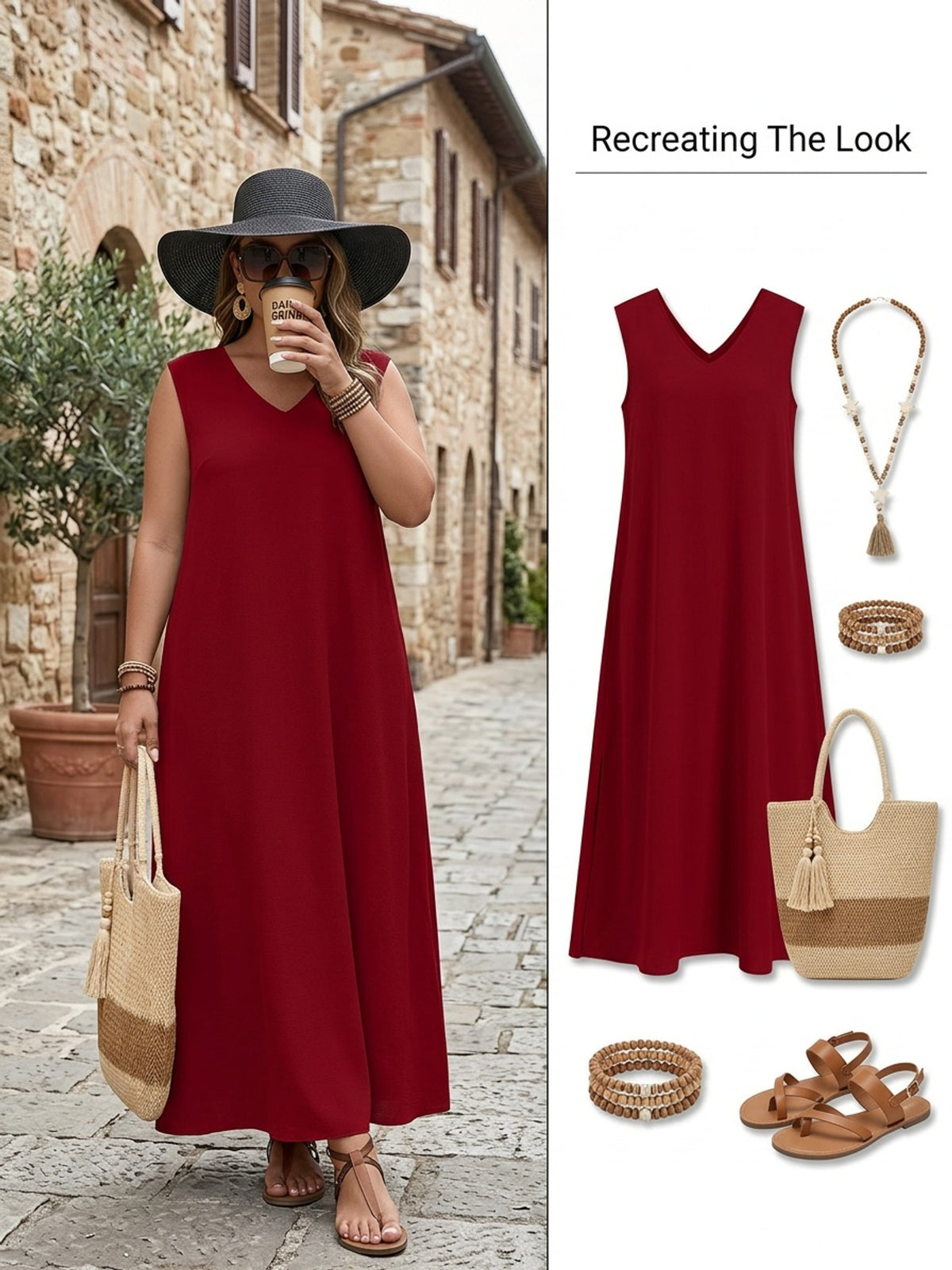 Robe longue grande taille — Crêpe froissé et coupe droite