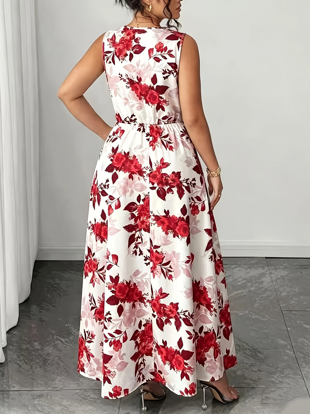 Robe longue grande taille — Floral aquarelle en six coloris