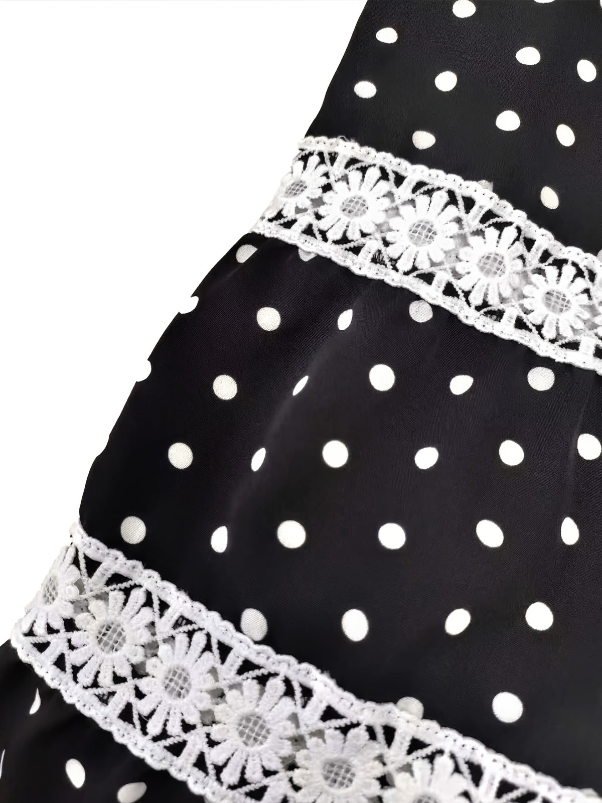 Robe longue grande taille — Trois galons de marguerites blanches