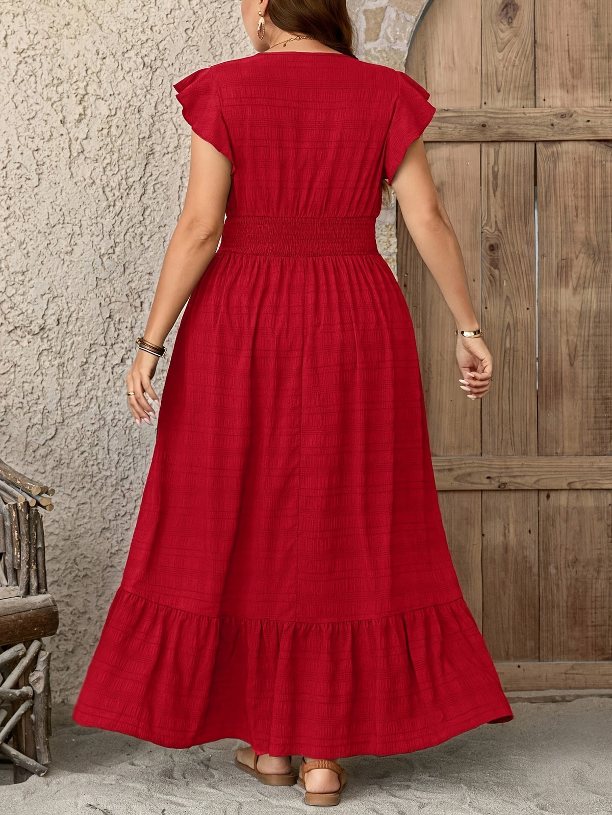 Robe longue grande taille — Taille smockée et sept coloris