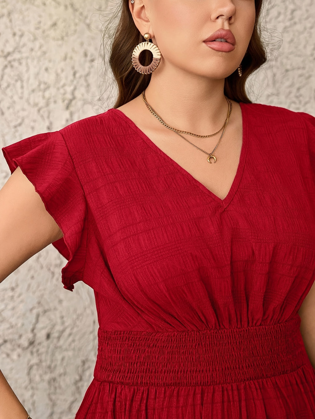 Robe longue grande taille — Taille smockée et sept coloris