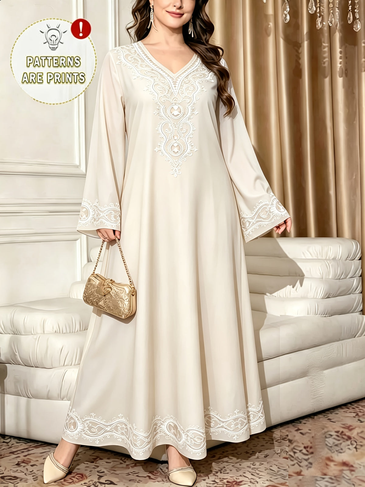 Robe maxi grande taille — Violet à frise ethnique imprimée