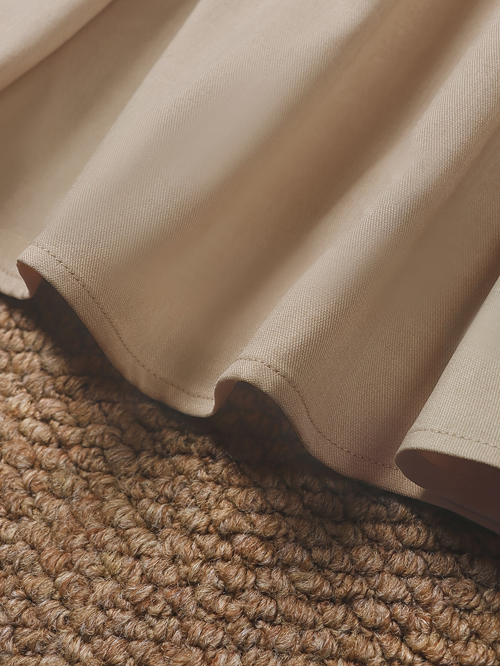 Robe midi grande taille — Beige zippée, col montant et poches